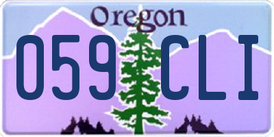 OR license plate 059CLI