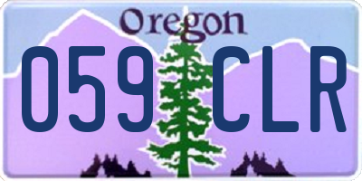 OR license plate 059CLR