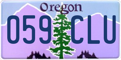 OR license plate 059CLU