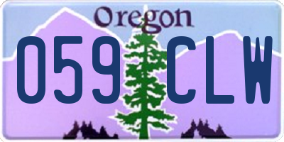 OR license plate 059CLW