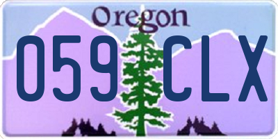 OR license plate 059CLX