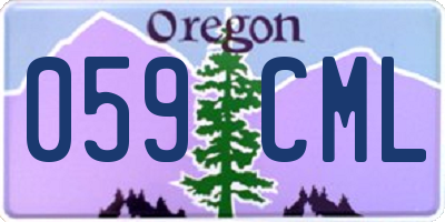 OR license plate 059CML