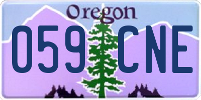 OR license plate 059CNE
