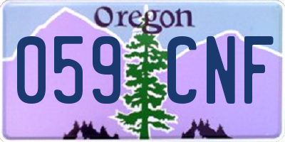 OR license plate 059CNF