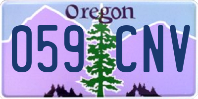 OR license plate 059CNV