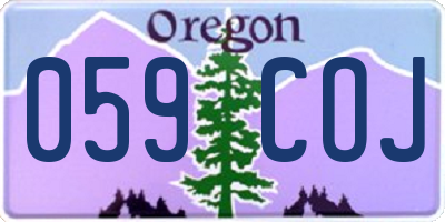 OR license plate 059COJ