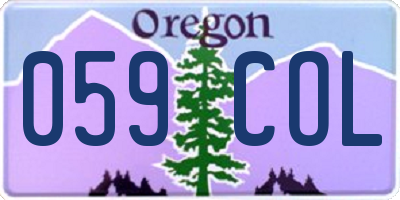 OR license plate 059COL