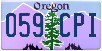 OR license plate 059CPI