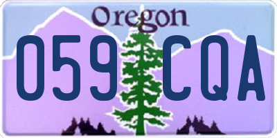 OR license plate 059CQA