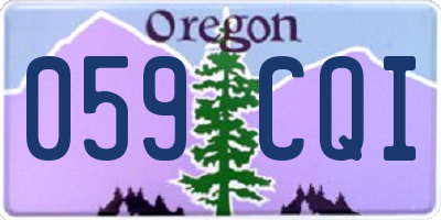 OR license plate 059CQI