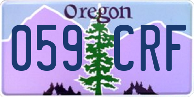 OR license plate 059CRF