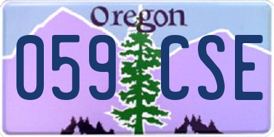 OR license plate 059CSE