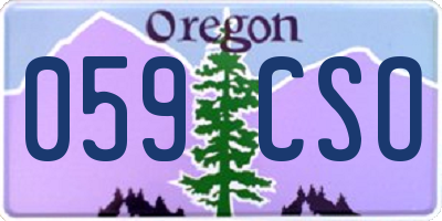 OR license plate 059CSO