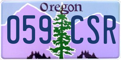 OR license plate 059CSR