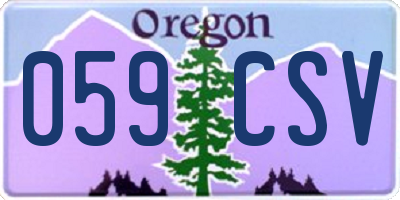 OR license plate 059CSV
