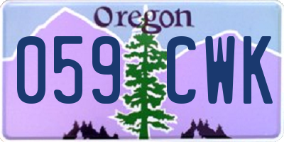 OR license plate 059CWK