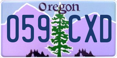 OR license plate 059CXD
