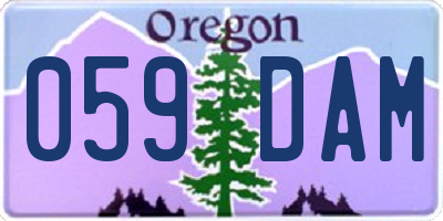 OR license plate 059DAM