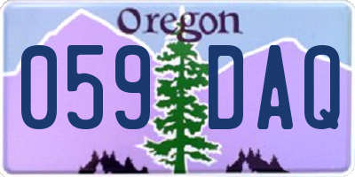 OR license plate 059DAQ