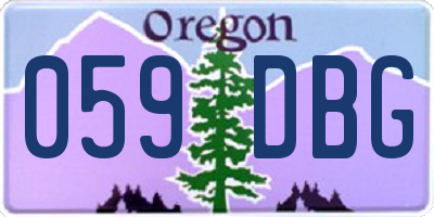 OR license plate 059DBG