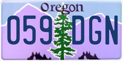 OR license plate 059DGN