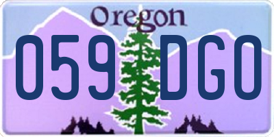 OR license plate 059DGO