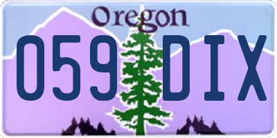 OR license plate 059DIX