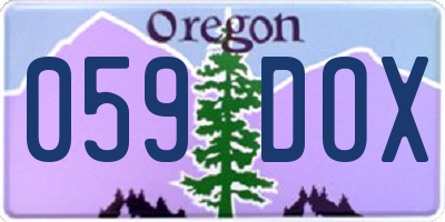 OR license plate 059DOX