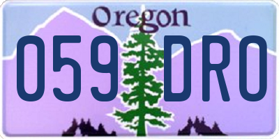 OR license plate 059DRO