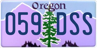 OR license plate 059DSS