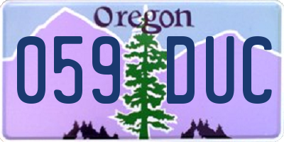 OR license plate 059DUC