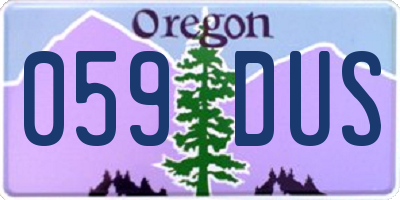 OR license plate 059DUS