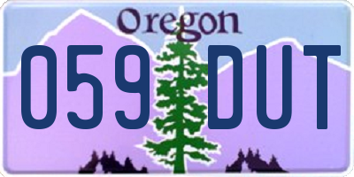 OR license plate 059DUT