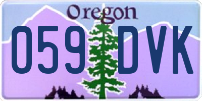 OR license plate 059DVK