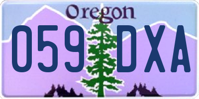 OR license plate 059DXA