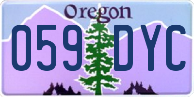 OR license plate 059DYC