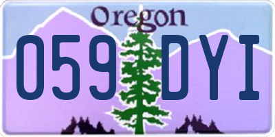 OR license plate 059DYI