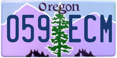 OR license plate 059ECM