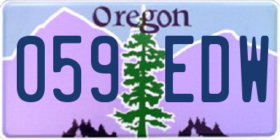 OR license plate 059EDW