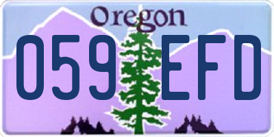 OR license plate 059EFD