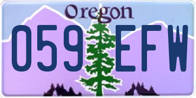 OR license plate 059EFW
