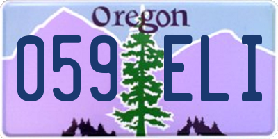 OR license plate 059ELI