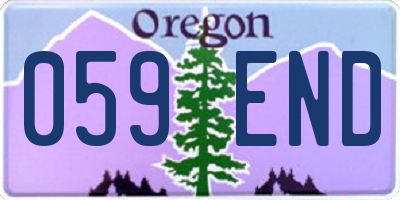 OR license plate 059END