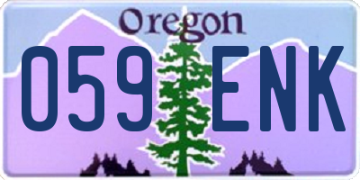 OR license plate 059ENK
