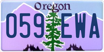 OR license plate 059EWA