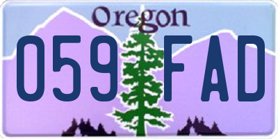 OR license plate 059FAD