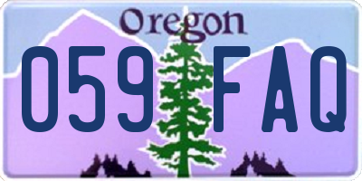 OR license plate 059FAQ