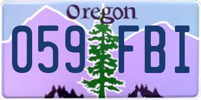 OR license plate 059FBI