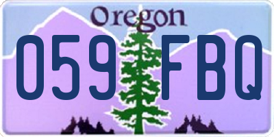 OR license plate 059FBQ