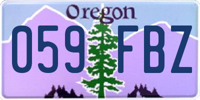 OR license plate 059FBZ